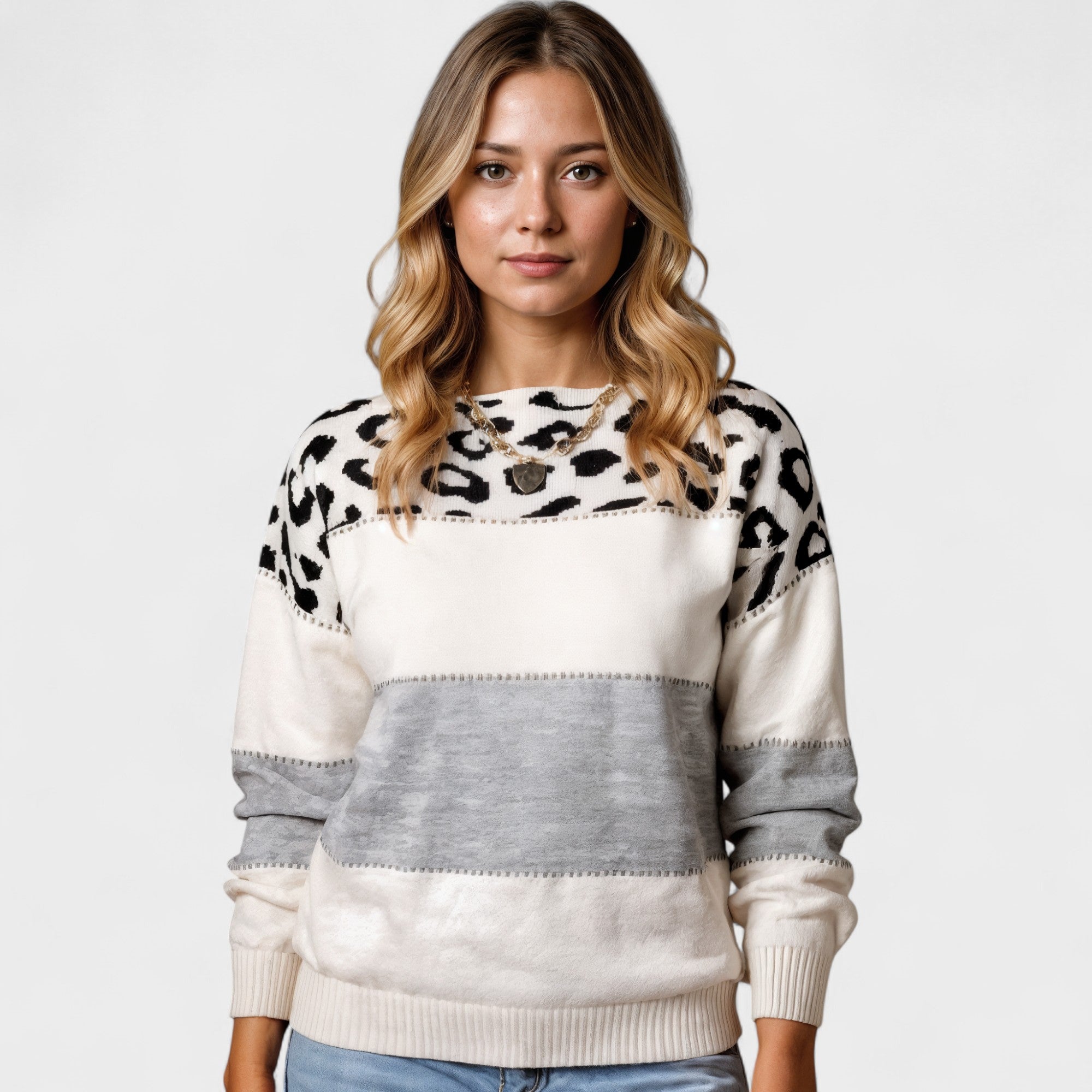 Suéter Tejido Leopardo para Mujer Selena