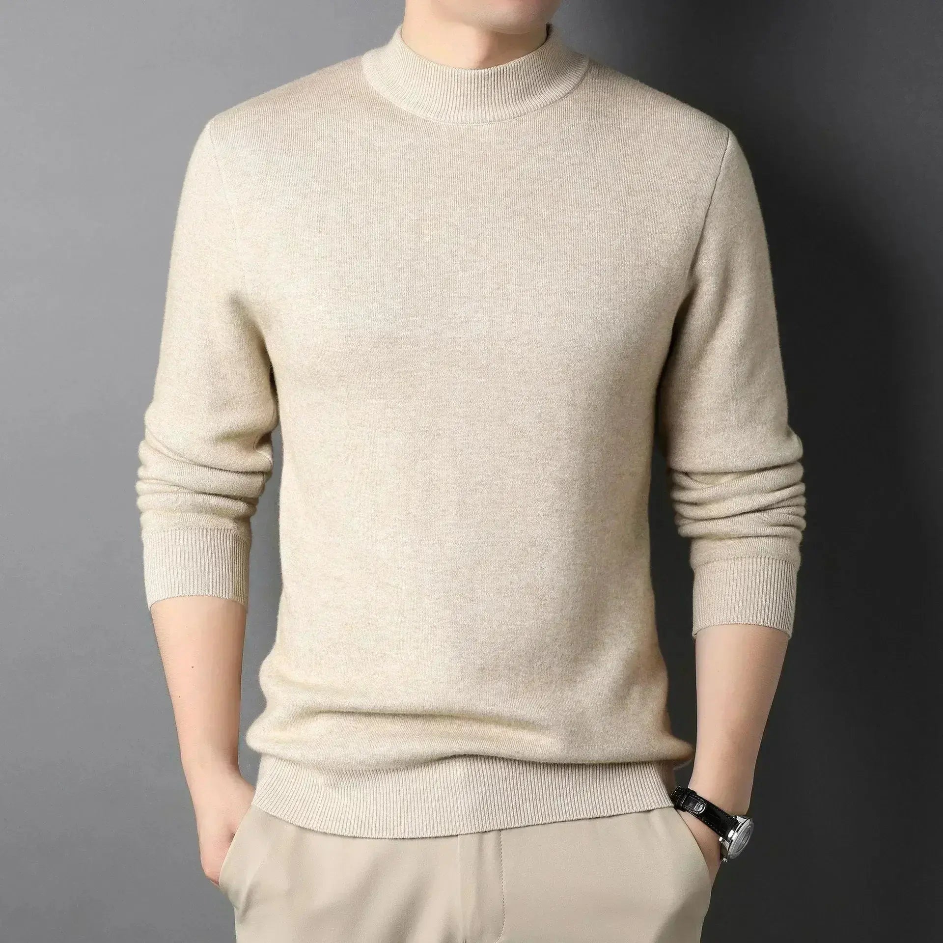 Suéter de Cachemira de Cuello Alto para Hombre – Damien