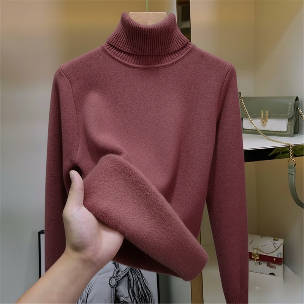 Suéter de cuello alto polar para mujer Karen