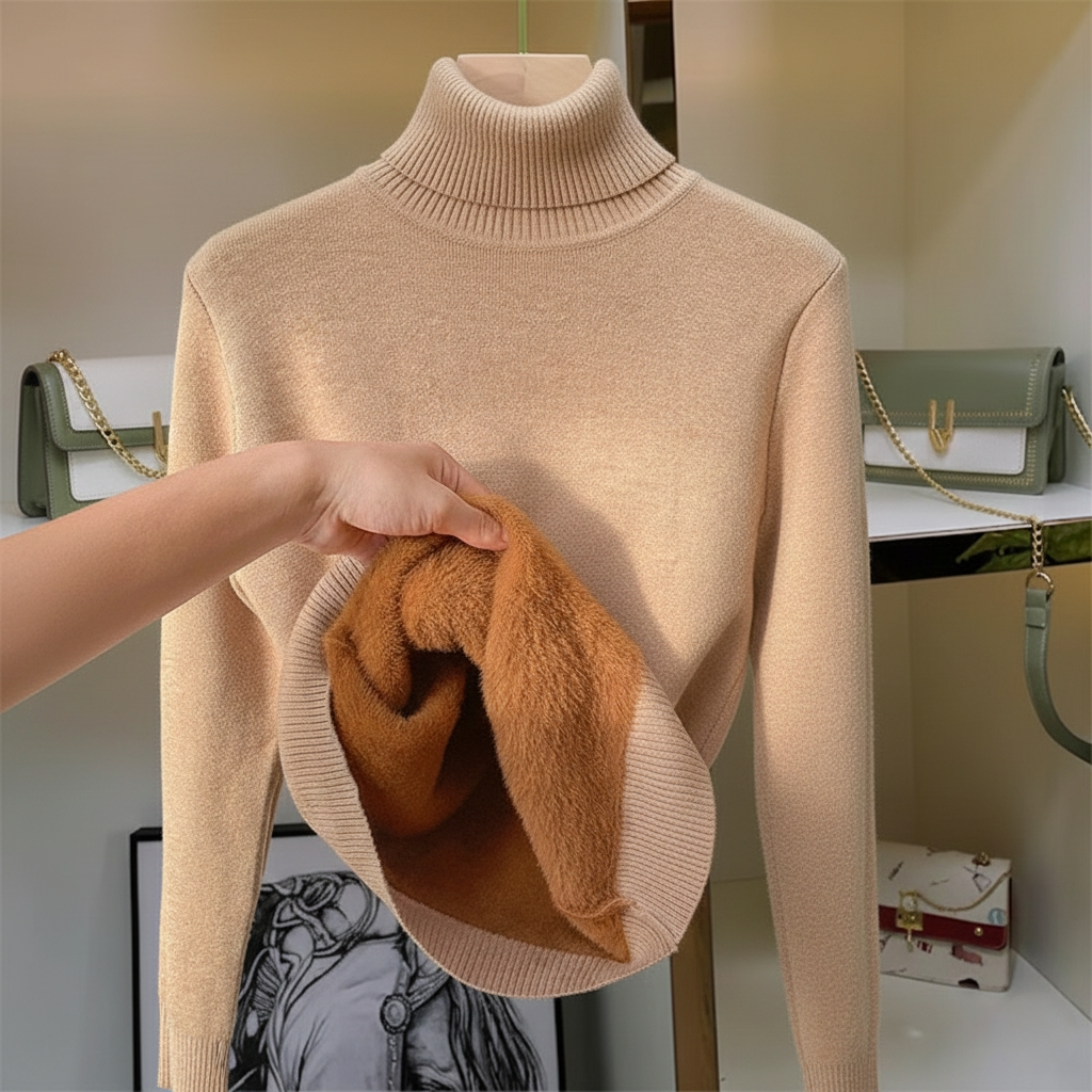 Suéter de cuello alto polar para mujer Karen