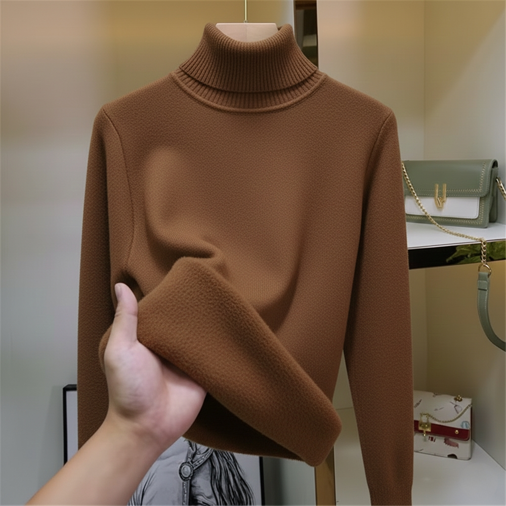 Suéter de cuello alto polar para mujer Karen