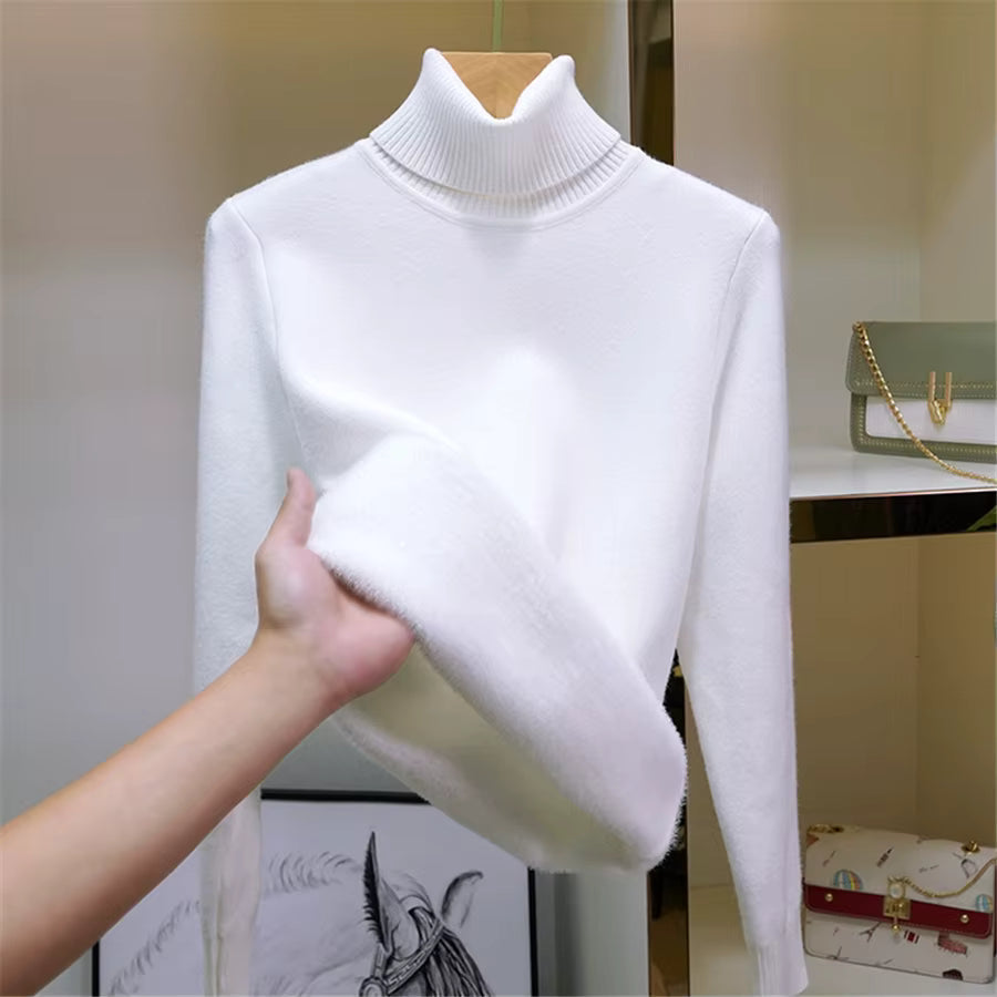 Suéter de cuello alto polar para mujer Karen