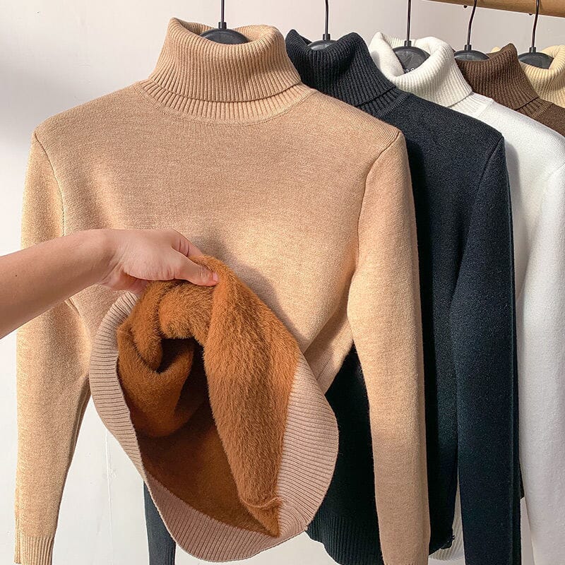 Suéter de cuello alto polar para mujer Karen