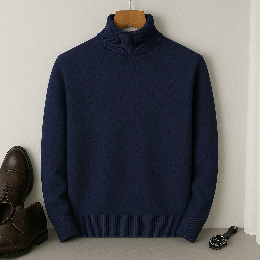 Suéter de Cachemira de Cuello Alto para Hombre – Laurent