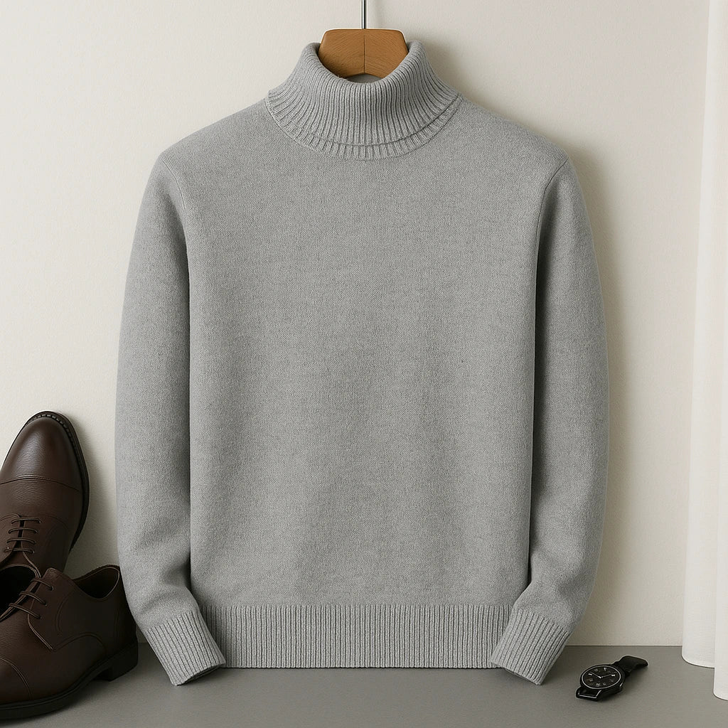 Suéter de Cachemira de Cuello Alto para Hombre – Laurent