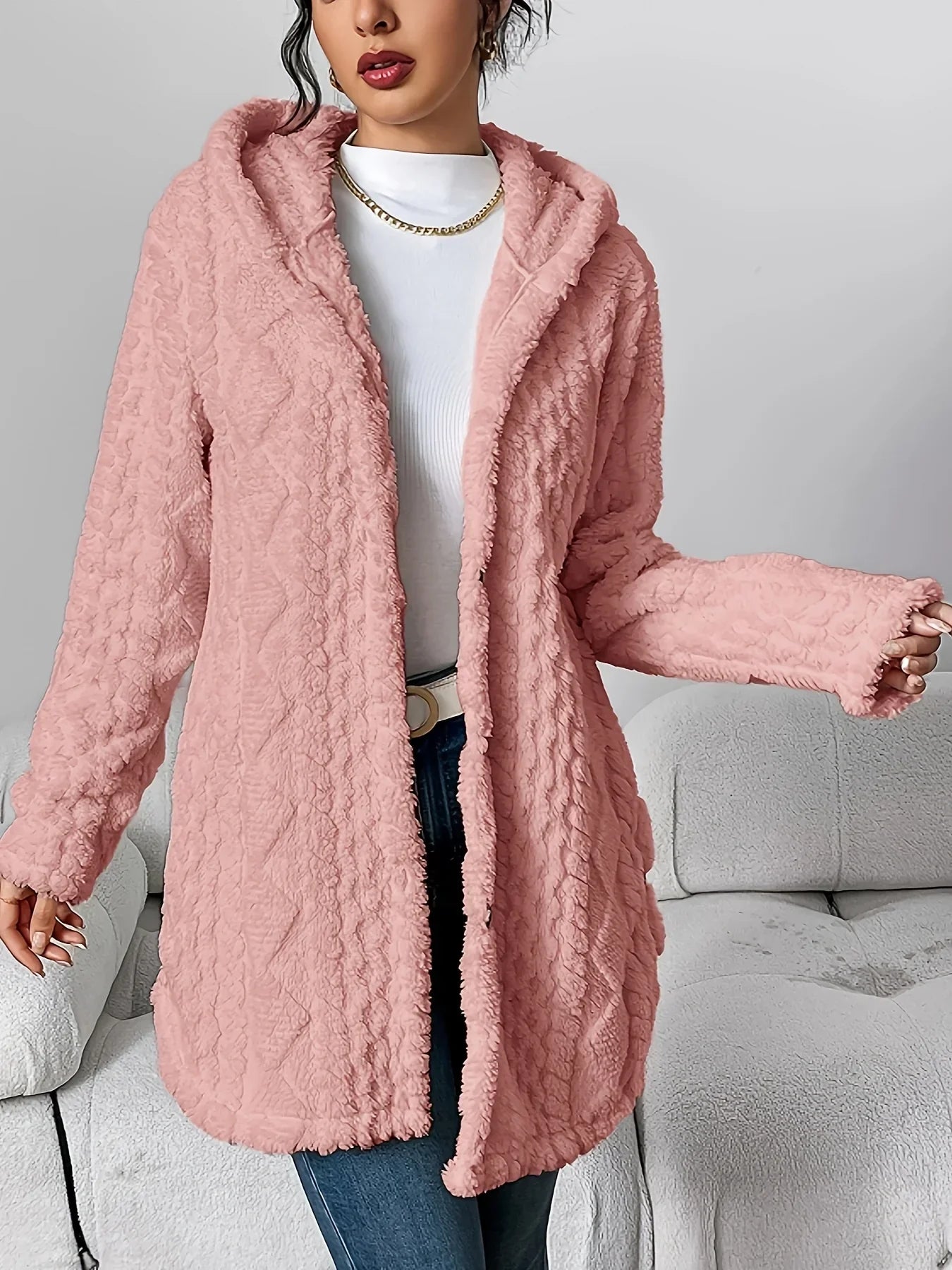 Cárdigan polar para mujer con capucha – Louise