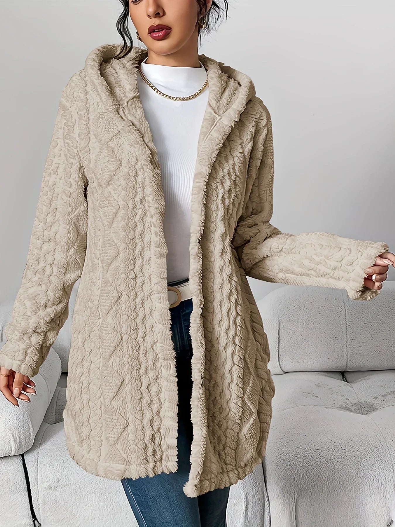 Cárdigan polar para mujer con capucha – Louise