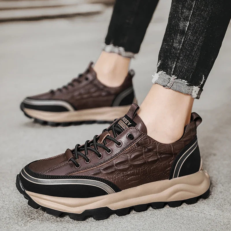 Tenis de Piel Texturizada para Hombre - Classy