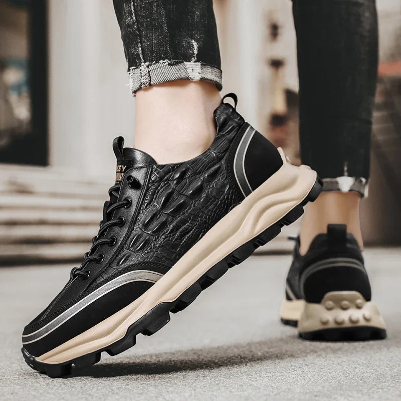 Tenis de Piel Texturizada para Hombre - Classy