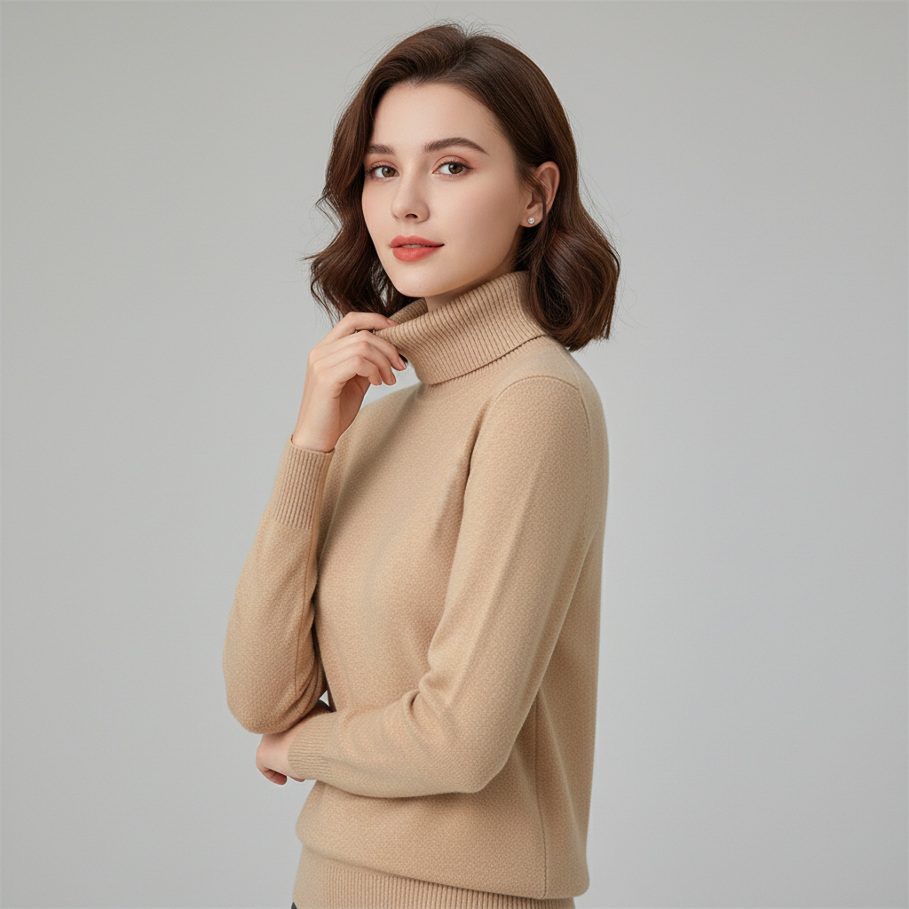 Suéter de cuello alto polar para mujer Karen