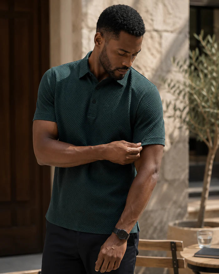Camisa Polo de Textura Cómoda y Elástica