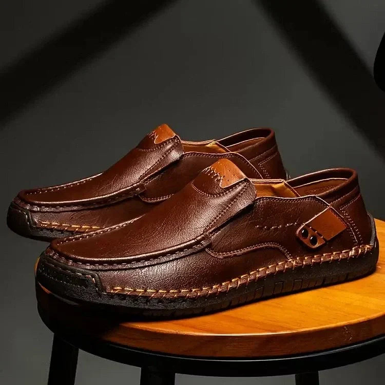 Mocasines de piel sin agujetas para hombre – SoftStep