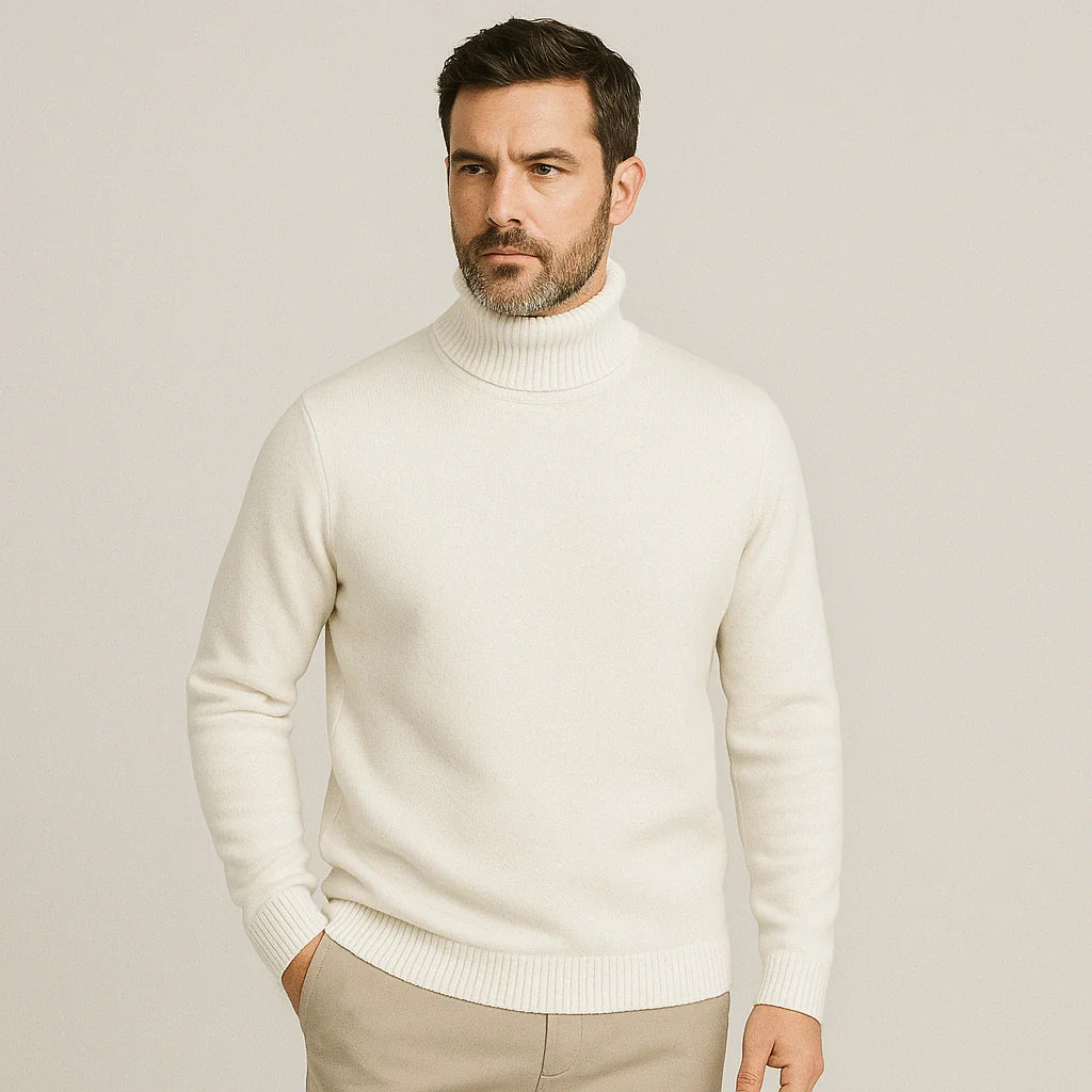 Suéter de Cachemira de Cuello Alto para Hombre – Laurent