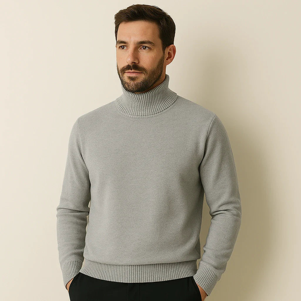 Suéter de Cachemira de Cuello Alto para Hombre – Laurent
