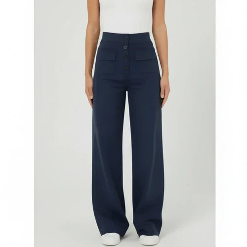 Pantalón de Cintura Alta Elástico con Bolsillos Laterales - Sophie