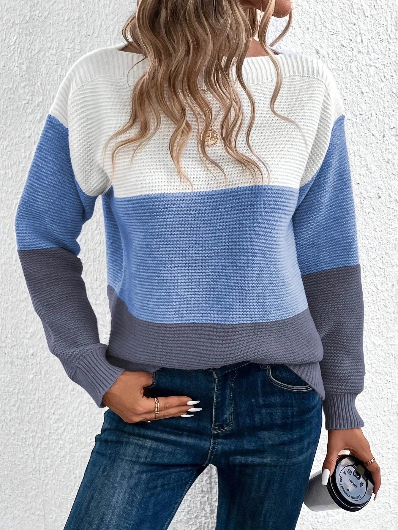 Suéter de Cuello Redondo de Punto para Mujer Elena