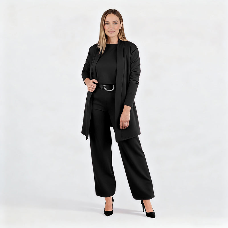 Elena – Conjunto elegante de mujer 3 piezas (chamarra, top y pantalón)