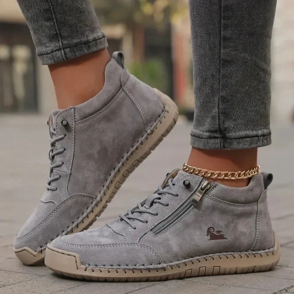 Botines de piel cómodos con cierre – Mavie
