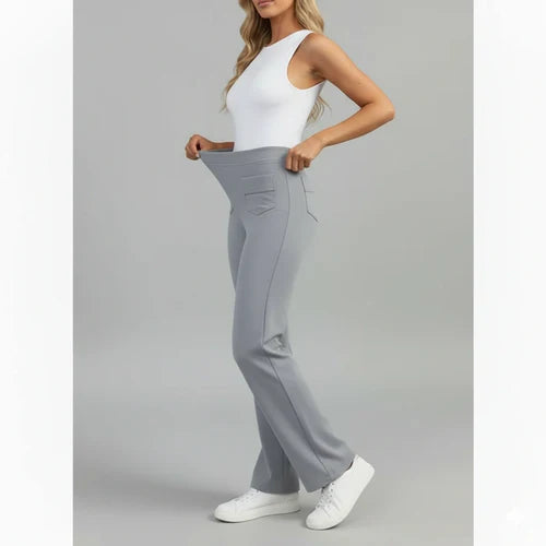 Pantalón de Cintura Alta Elástico con Bolsillos Laterales - Sophie