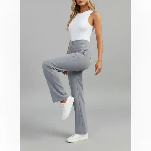 Pantalón de Cintura Alta Elástico con Bolsillos Laterales - Sophie