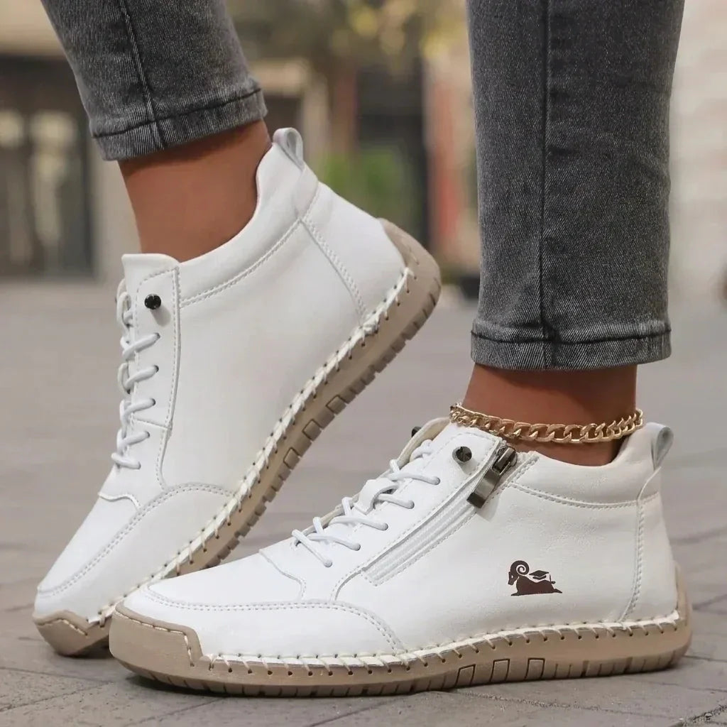 Botines de piel cómodos con cierre – Mavie