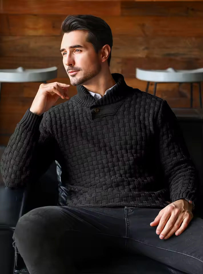 Suéter de Punto con Cuello Chal para Hombre - Auguste