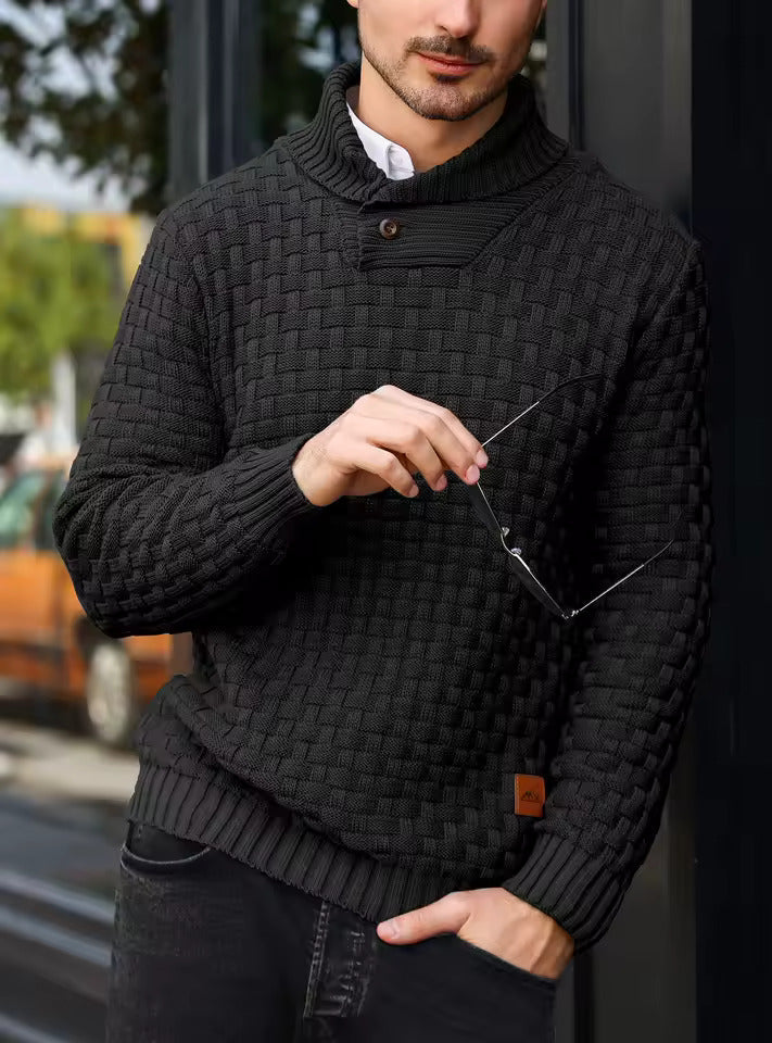 Suéter de Punto con Cuello Chal para Hombre - Auguste