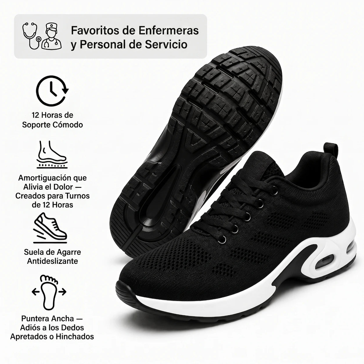 OrthoWalk™ – Tenis para turnos de 12 horas que alivian el dolor de pies, rodillas y espalda