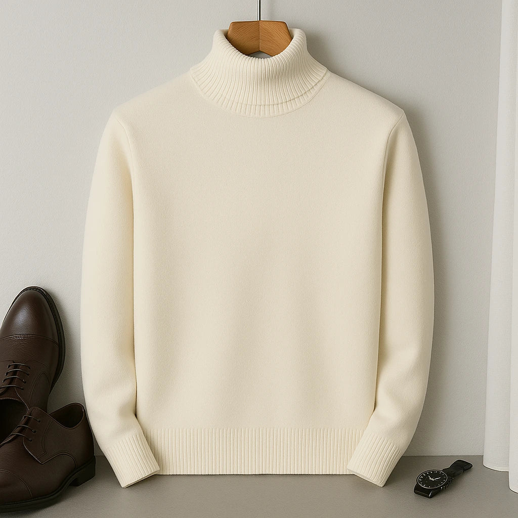 Suéter de Cachemira de Cuello Alto para Hombre – Laurent