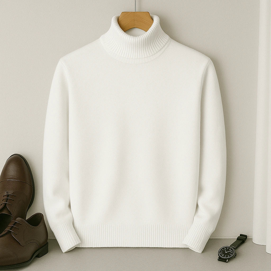 Suéter de Cachemira de Cuello Alto para Hombre – Laurent