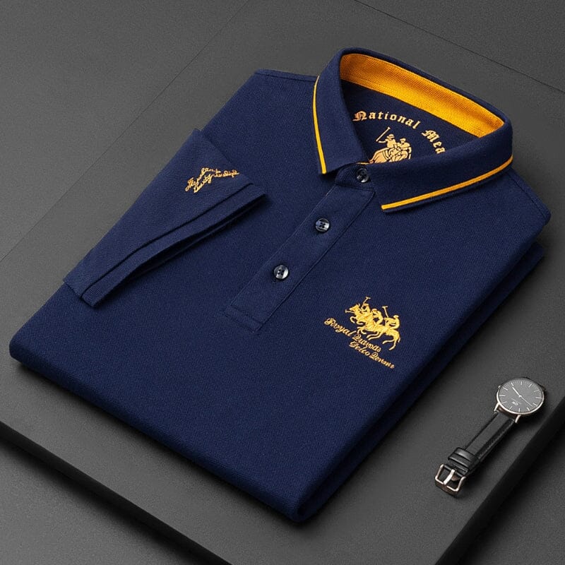 Camisa Polo para Hombre Royal Elegance Camisa Polo para Hombre Royal Elegance VINNCI Store Azul M