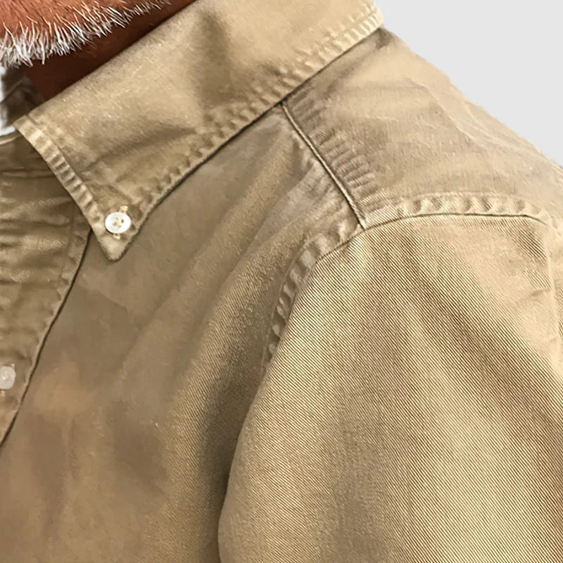 Camisa Casual Denim Clásica de Manga Larga