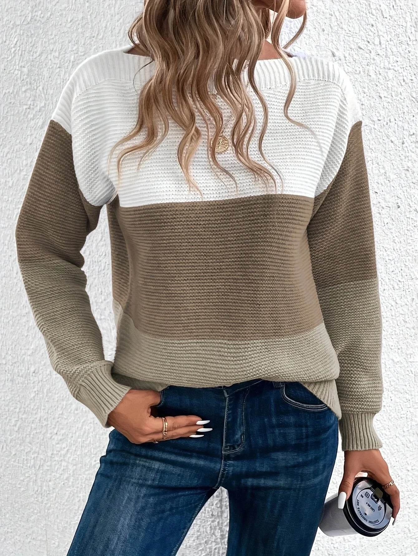 Suéter de Cuello Redondo de Punto para Mujer Elena