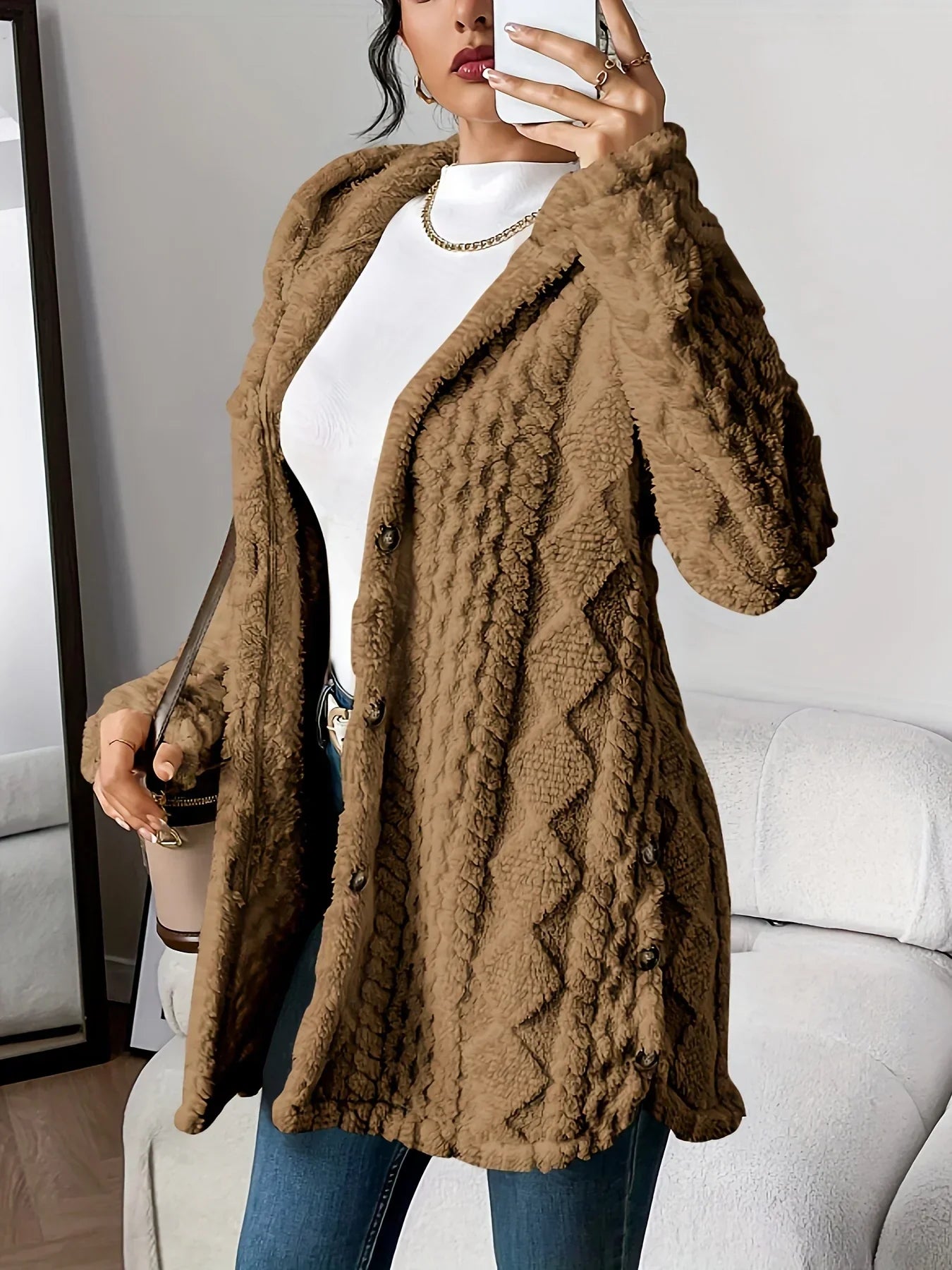 Cárdigan polar para mujer con capucha – Louise