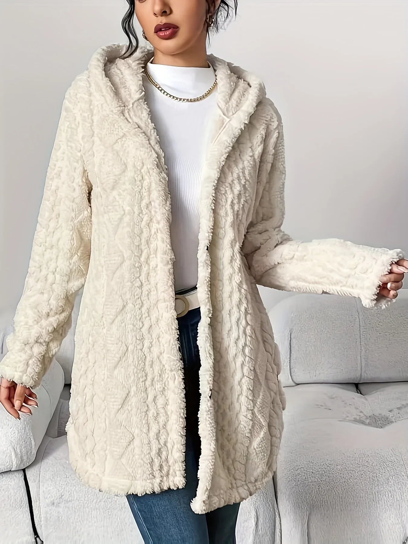 Cárdigan polar para mujer con capucha – Louise