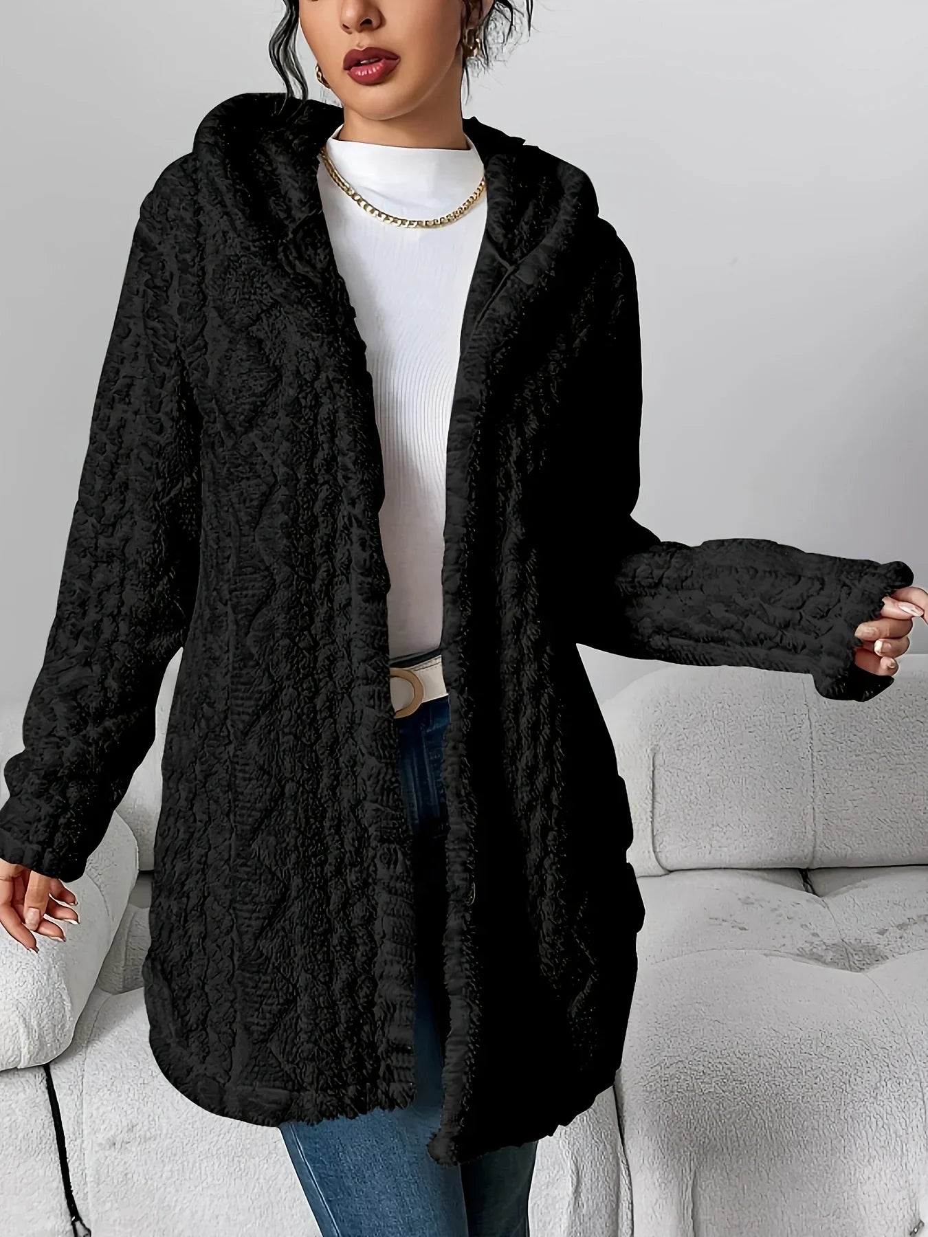Cárdigan polar para mujer con capucha – Louise