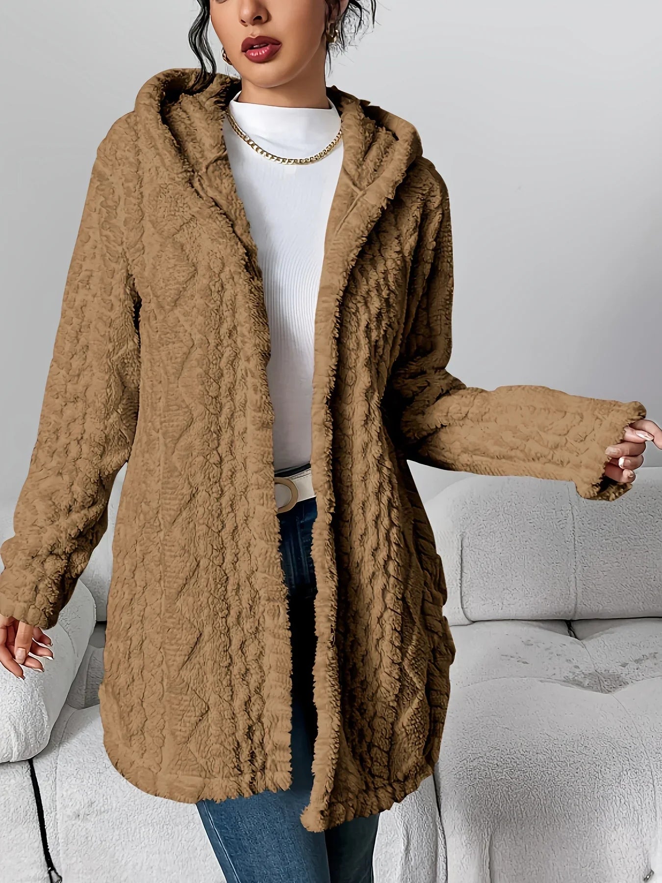 Cárdigan polar para mujer con capucha – Louise