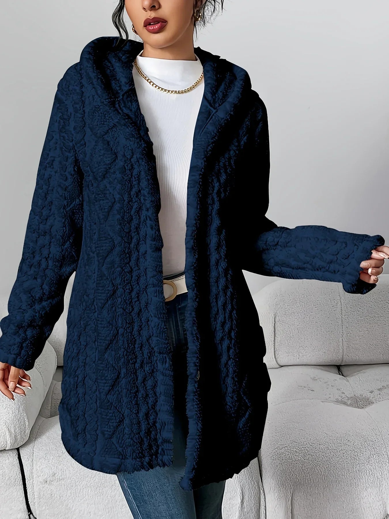 Cárdigan polar para mujer con capucha – Louise