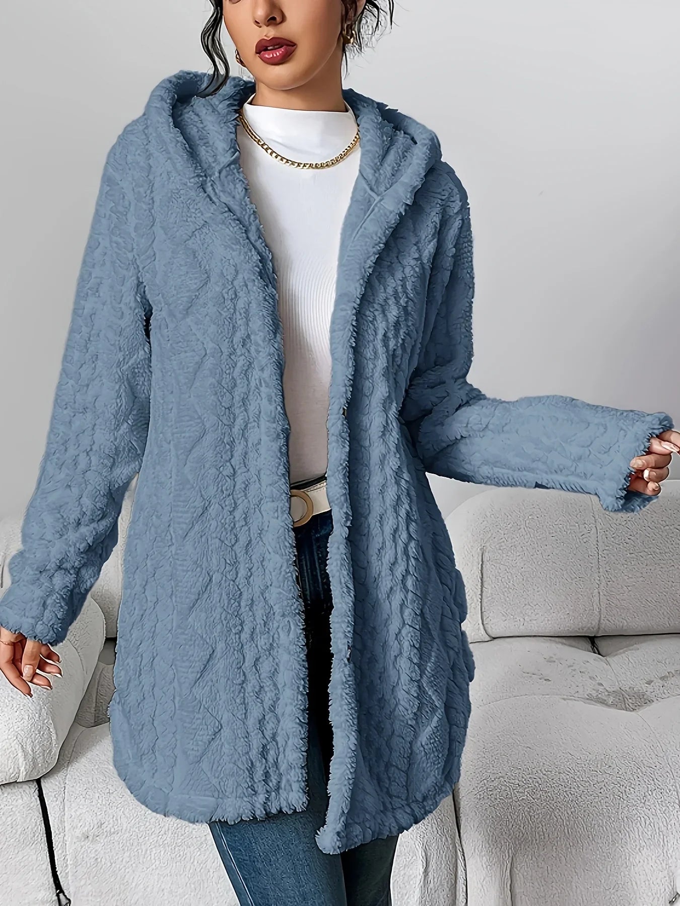 Cárdigan polar para mujer con capucha – Louise