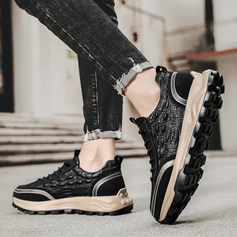 Tenis de Piel Texturizada para Hombre - Classy