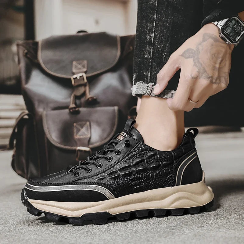 Tenis de Piel Texturizada para Hombre - Classy