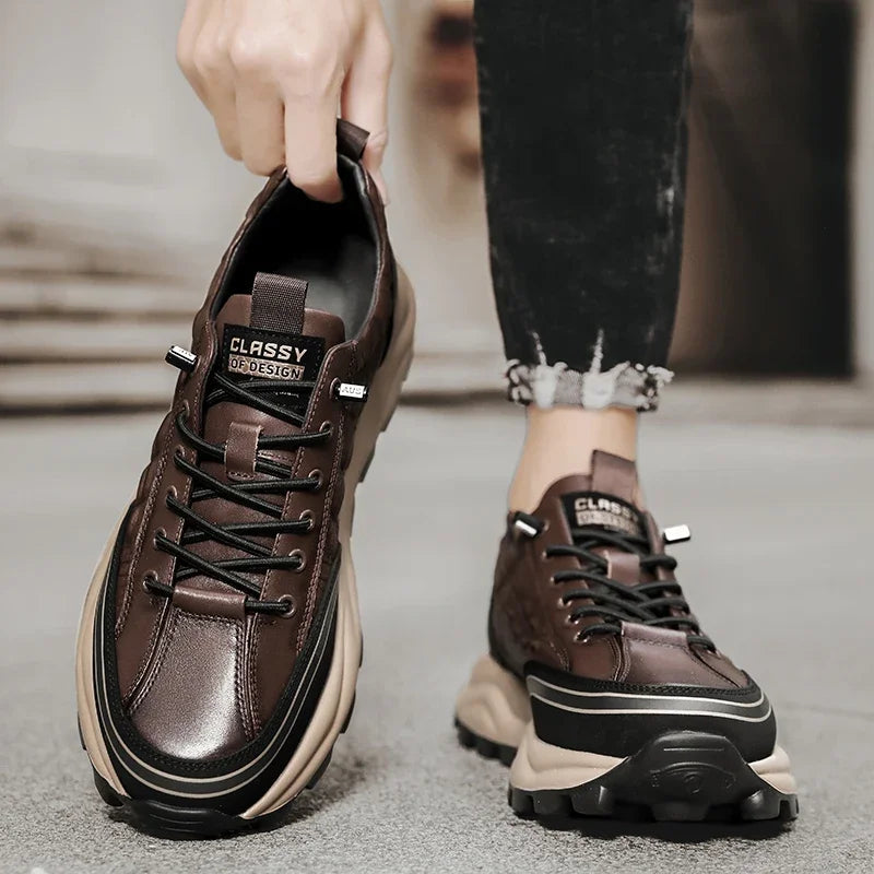 Tenis de Piel Texturizada para Hombre - Classy