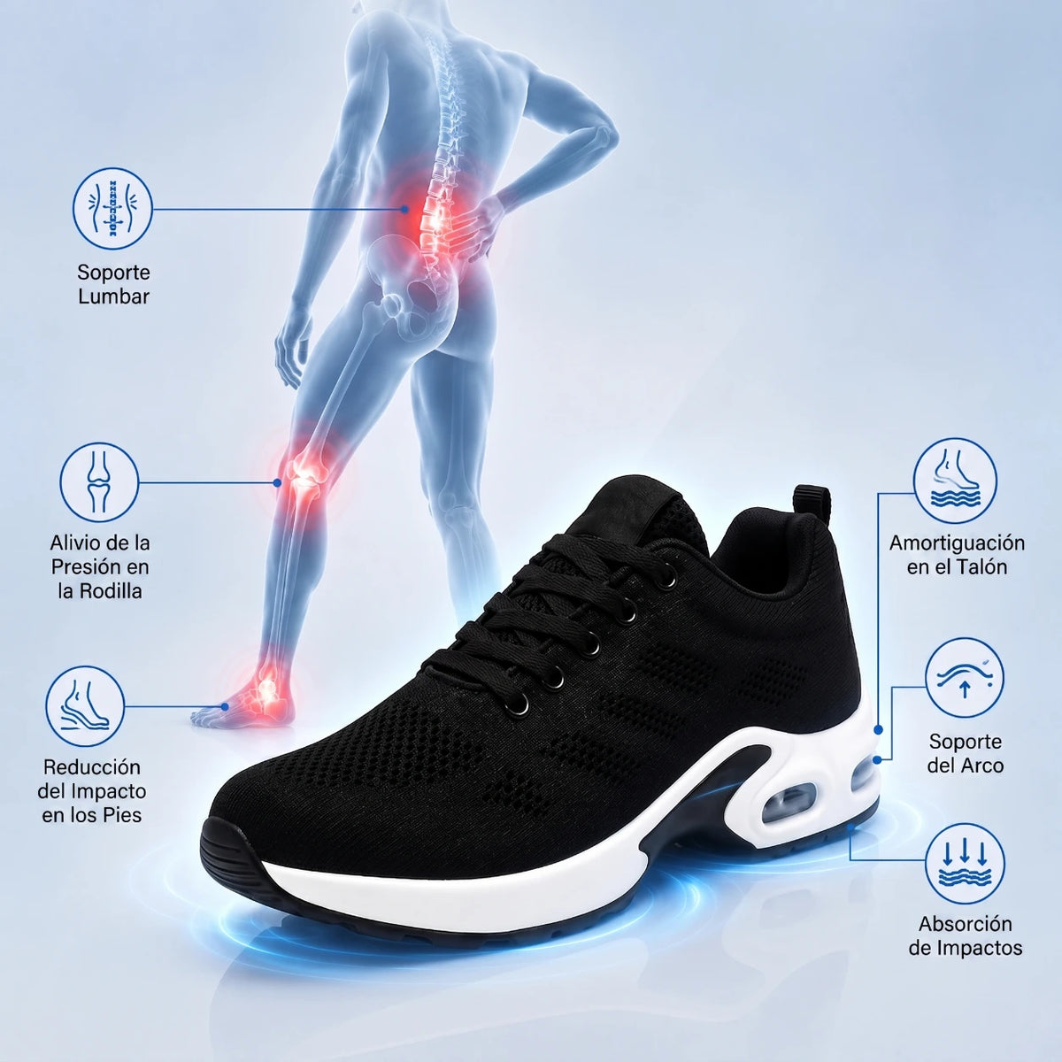 OrthoWalk™ – Tenis para turnos de 12 horas que alivian el dolor de pies, rodillas y espalda
