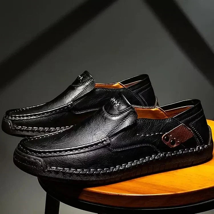Mocasines de piel sin agujetas para hombre – SoftStep