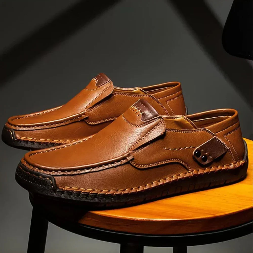 Mocasines de piel sin agujetas para hombre – SoftStep