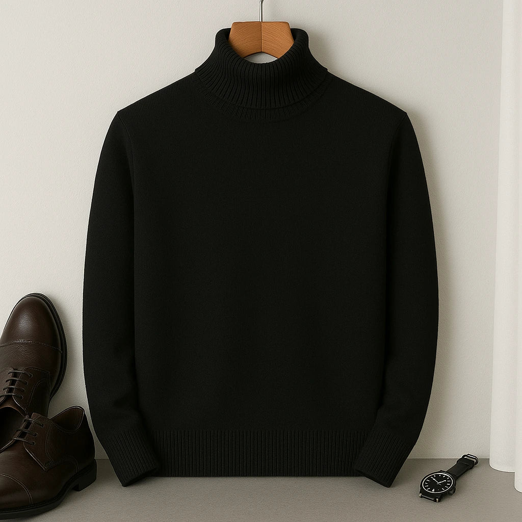 Suéter de Cachemira de Cuello Alto para Hombre – Laurent