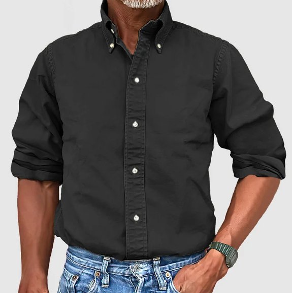 Camisa Casual Denim Clásica de Manga Larga