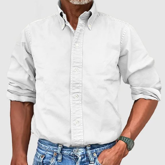 Camisa Casual Denim Clásica de Manga Larga