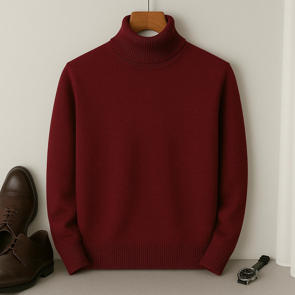 Suéter de Cachemira de Cuello Alto para Hombre – Laurent